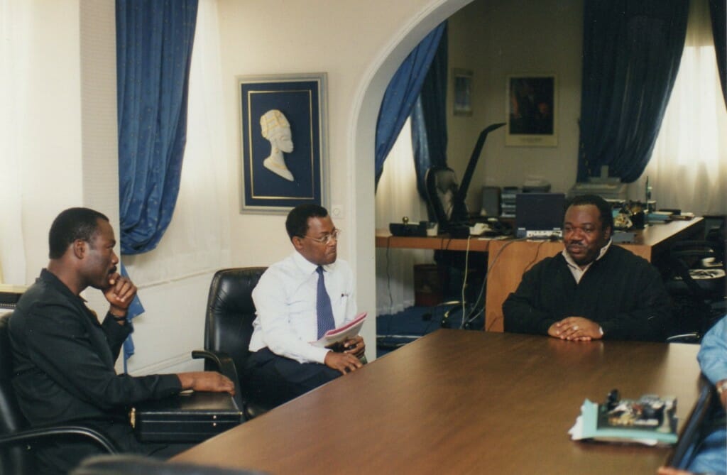 Soumanou Salifou with Gabon's President Ali Bongo