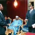 Soumanou Salifou with Togo's President Gnassingbe Eyadema