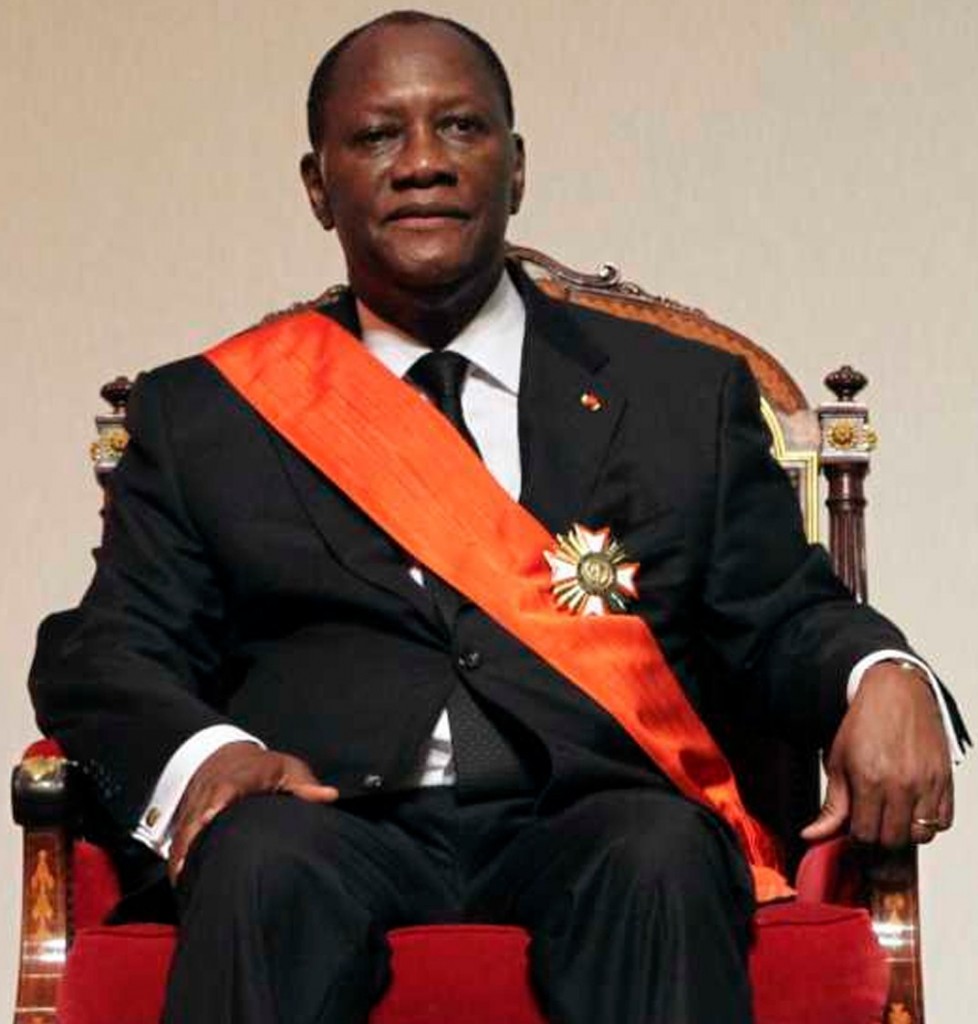 President Alassane Ouattara after his swearing-in on Nov. 3, 2015. AFP Photo/Sia Kambou