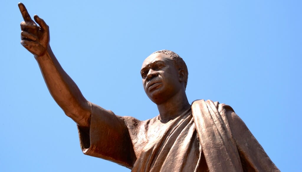 A sculpture of Ghana’s founding father in the Kwame Nkrumah