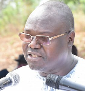 Organizing committee president Cyriaque Agonkpahoun delivers the keynote speech