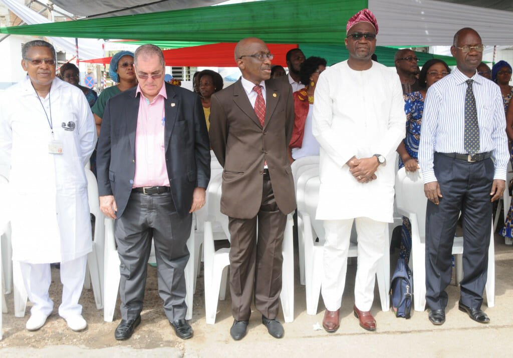 Rotarian participants at the event: from left to right: Rene Perrin, Karam, Deffon Gilbert, Armand Vidjanagni and Hacheme.