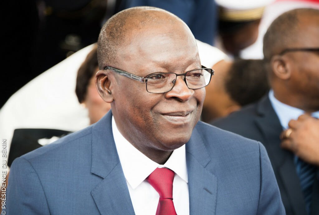 Benin's senior minister in charge of planning and development, Abdoulaye bio Tchane, displays his satisfaction during the launching ceremony of Benin Taxi in June 2017 in Cotonou.   