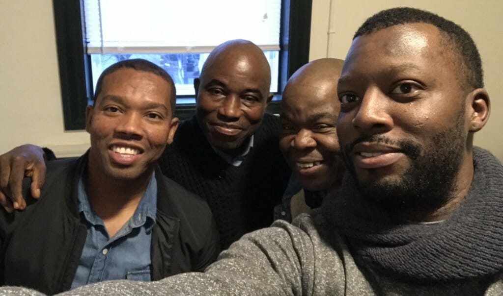With my partners of “African Coalition,” a Massachusetts nonprofit organization, during one of our monthly meetings in late 2017 to plan ahead for 2018