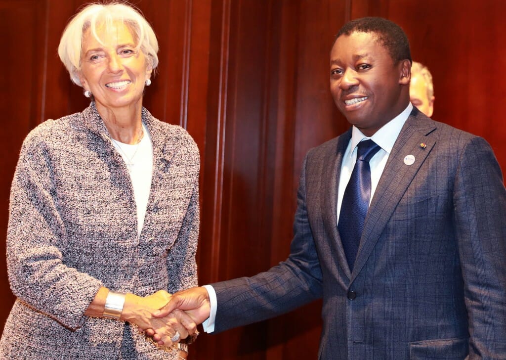 Togolese president Faure Gnassingbé with IMF president Christine Lagarde during the G20-Summit Compact with Africa in Berlin in 2018