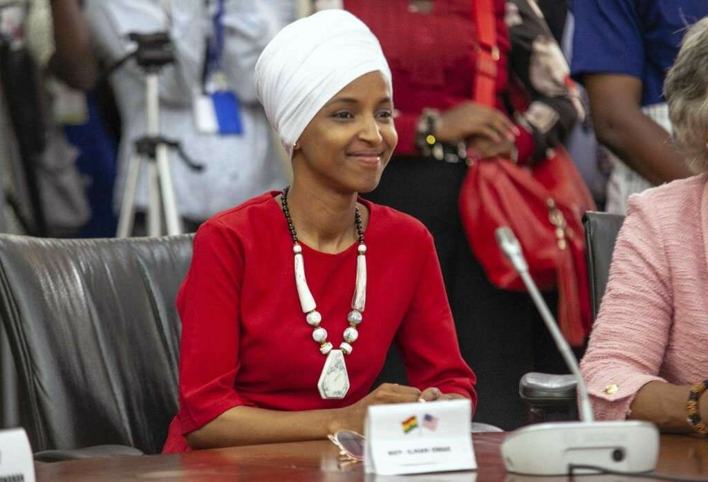 Congresswoman Ilhan Omar during the delegation's visit to the Ghanaian parliament.