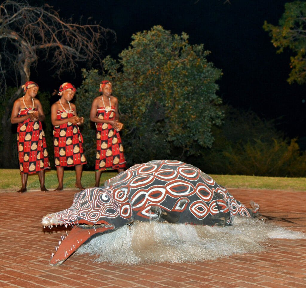 These woman dancers perform during the transition from boyhood to manhood rituals