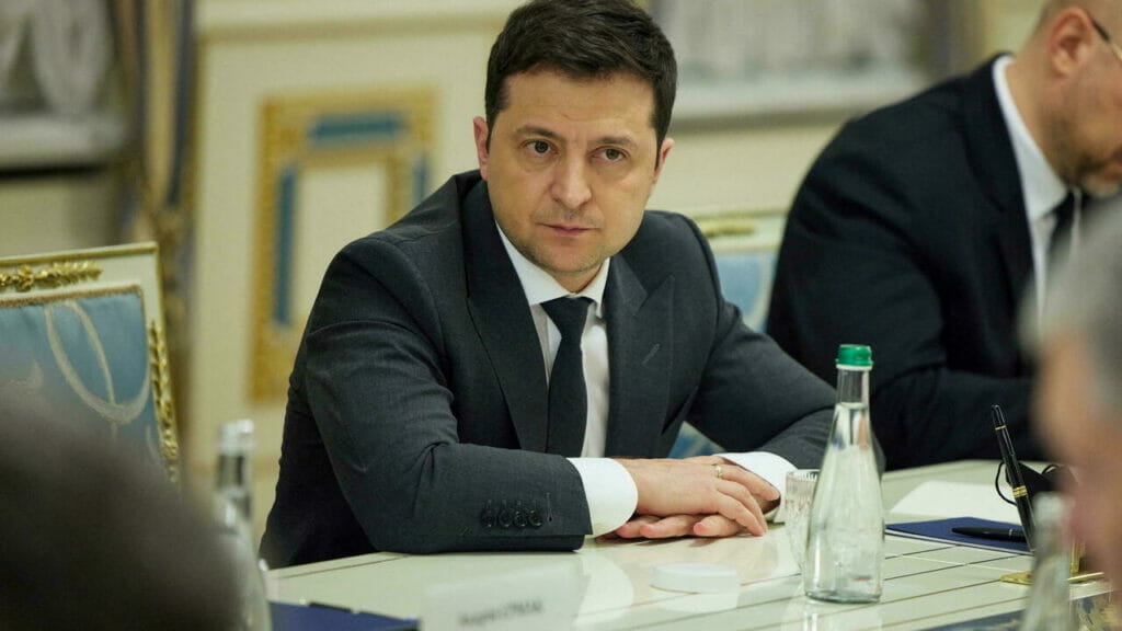 Ukrainian President Volodymyr Zelenskiy meeting with leaders of parliament