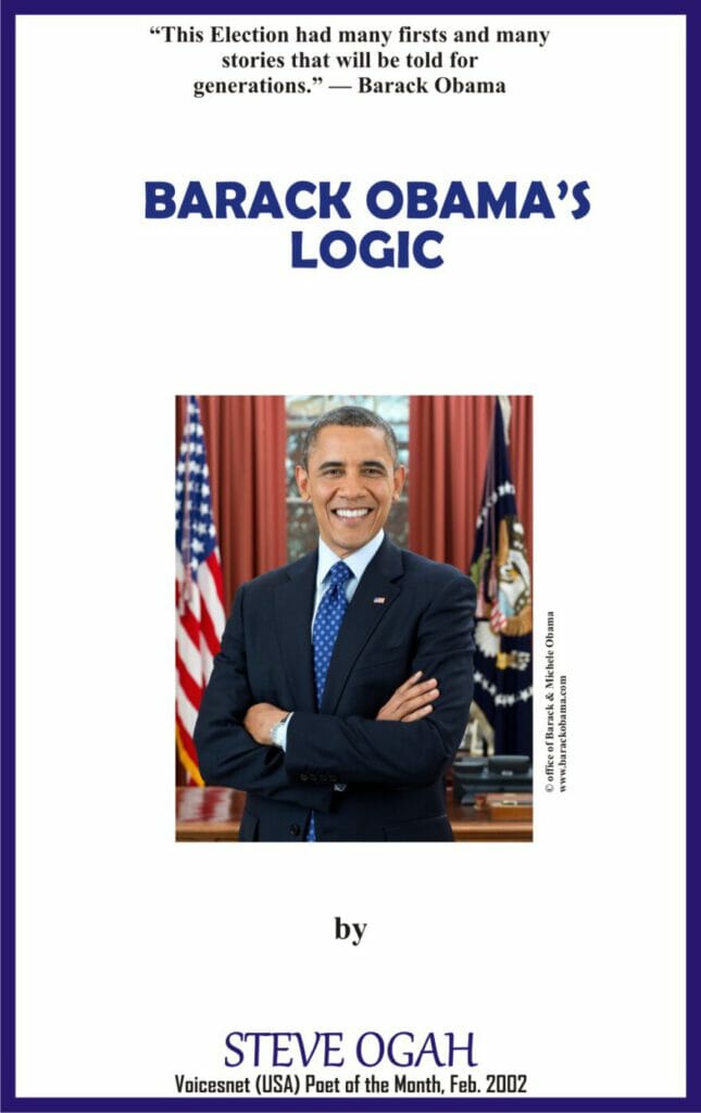 The front cover of Nigerian writer Steve Ogah's book "Barack Obama's Logic