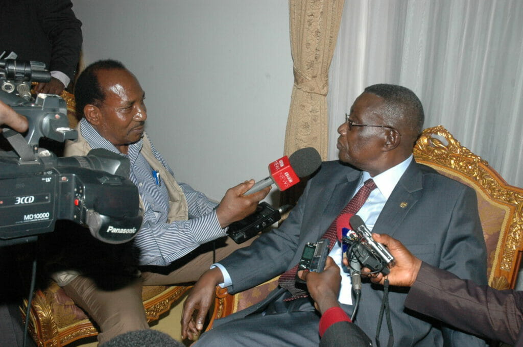 The late The African senior reporter Abo Godwin during an exclusive with the late Ghanaian President John Atta Mills