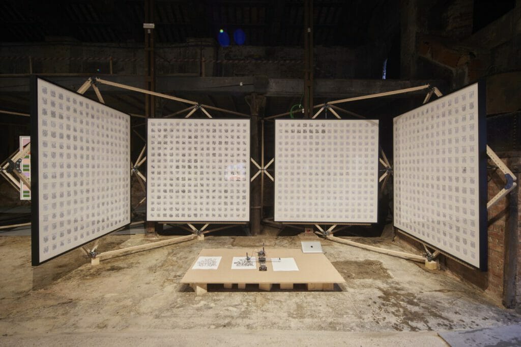 Installation view 3 of The Ghana Pavilion. Image credit: Diego Araúja, Untitled (from the creative process of Diego Araúja's 1st creollage