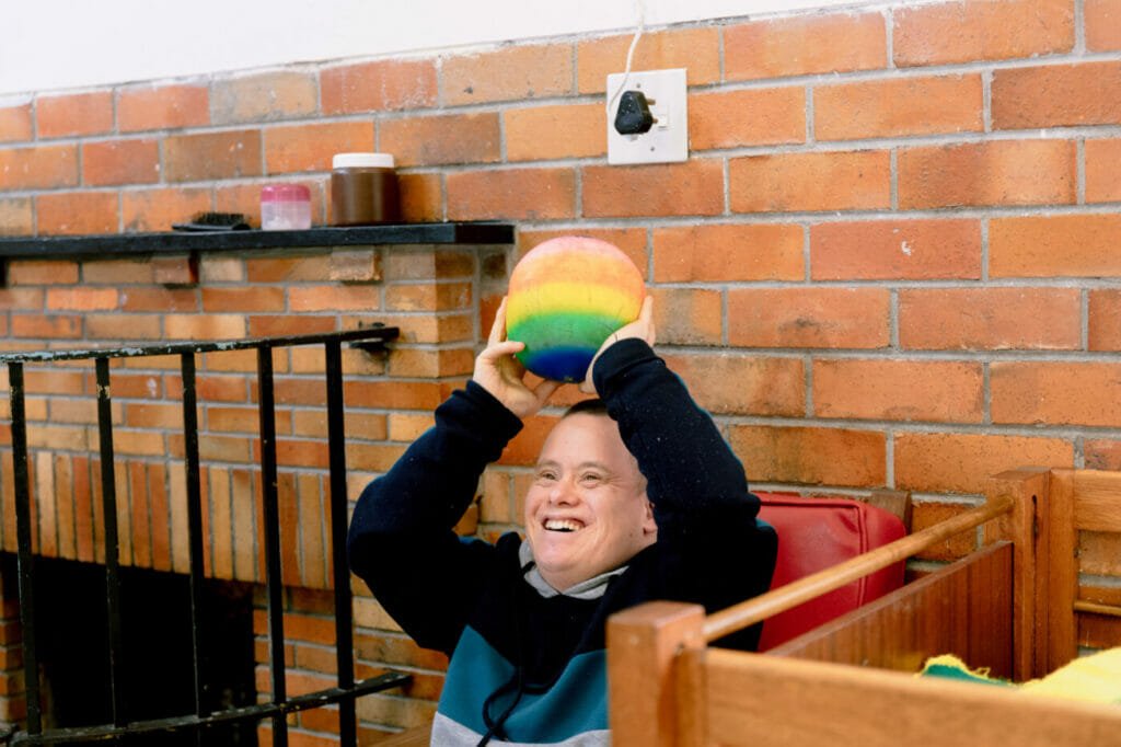 Walter Erasmus playing ball at Hensie Vroom House in Cape town, South-Africa, on 8 April 2022