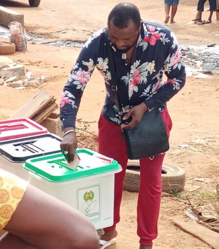 Destiny Obazelu,, a voter in Lagos