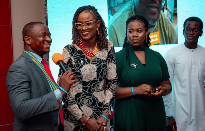 Immediate Past President, Rtn Isaiah Ohaba with President Amara and her children, Chinelo and Chisom