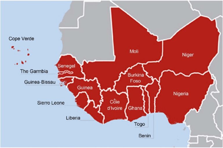 Member-countries of the Economic Community of West African States, ECOWAS