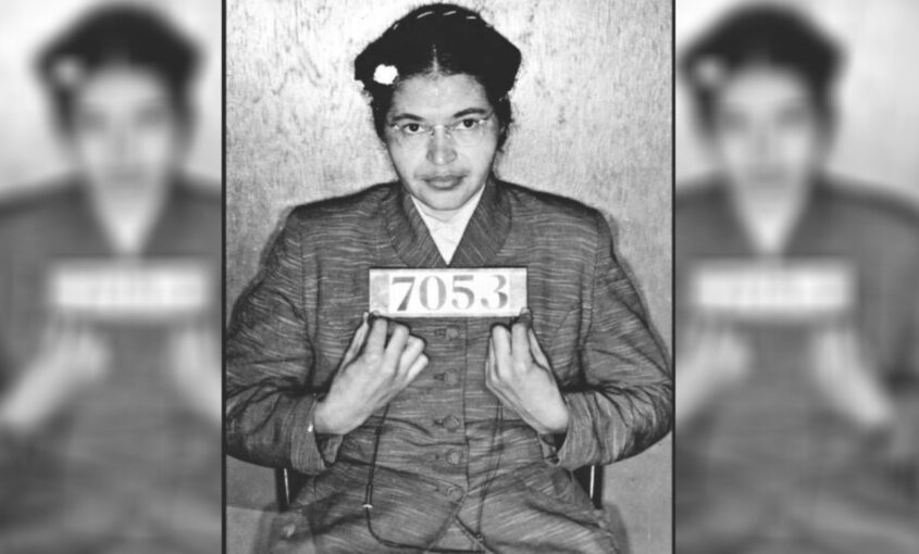Rosa Parks mugshot following her arrest on Dec 1st 1955