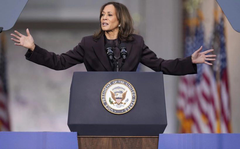 Vice President Kamala Harris delivers a concession speech for the 2024 presidential election on the campus of Howard University in Washington, Wednesday, Nov. 6, 2024.