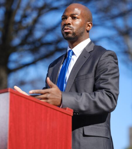 Dakarai Larriett launches his campaign for the U.S. Senate exactly one year after being subjected to police brutality.