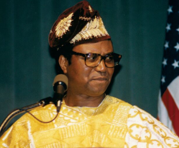 President Soglo of Benin addresses the audience. Image by Damien Padonou.