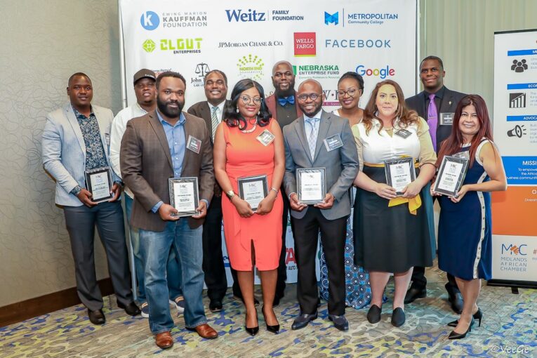 Loza with fellow-members of Midlands African Chamber, Inc