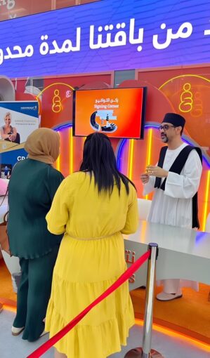 The author chatting with readers during a book event