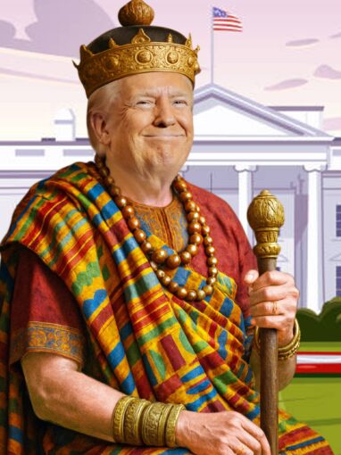 A meme of Donald Trump by The African Magazine's designer-artist Thiani Lodonou Capo-chichi.