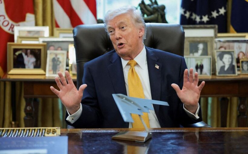 President Donald Trump speaks in the Oval Office on Monday. Jonathan ErnstReuters