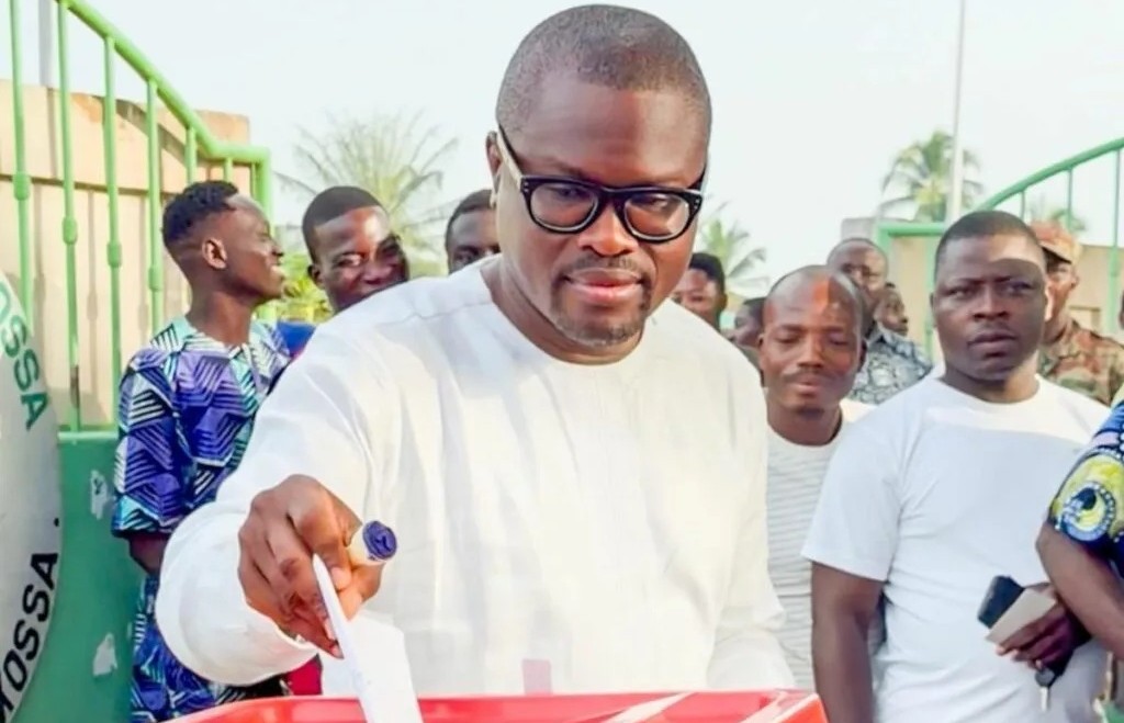 Candidate Wadagni casts his vote on April 12