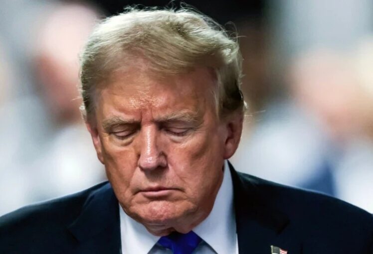 Trump found guilty of 34 counts during hash money trial in New York in 2024. Image author unknown.