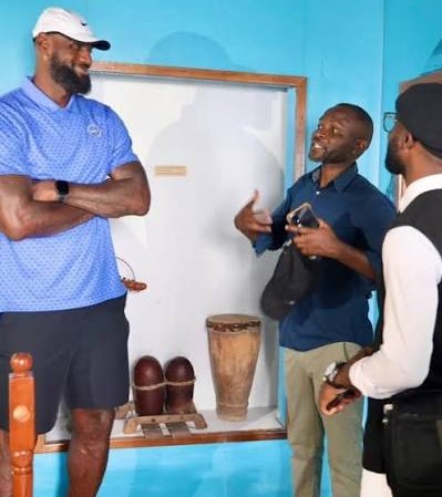 The NBA icon visits the Angola National Museum of Slavery
