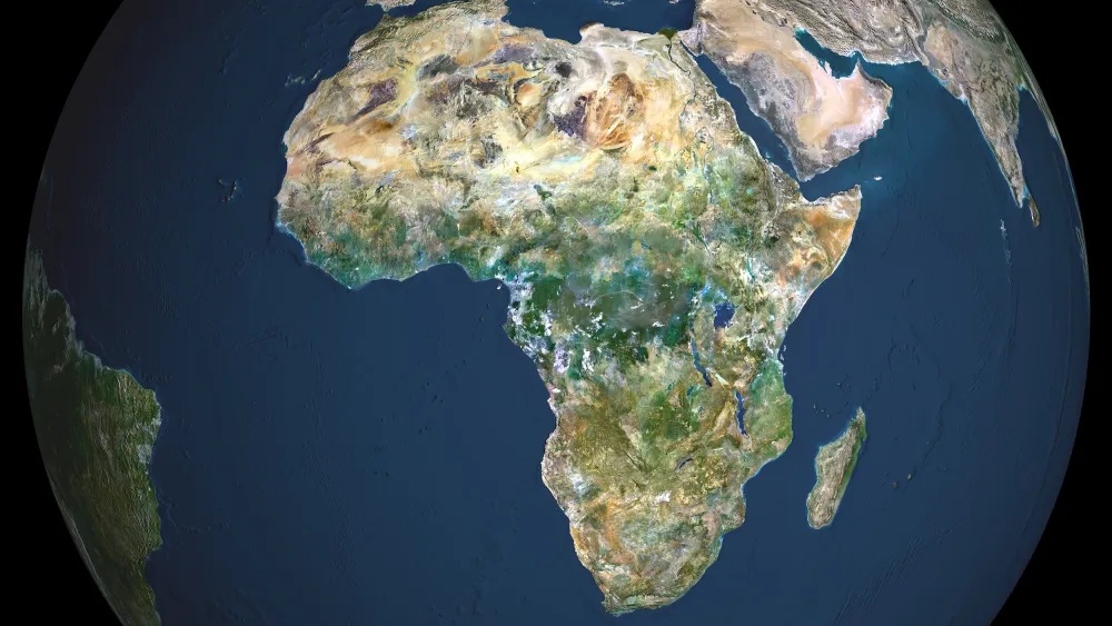 The shape of Africa in the new world map